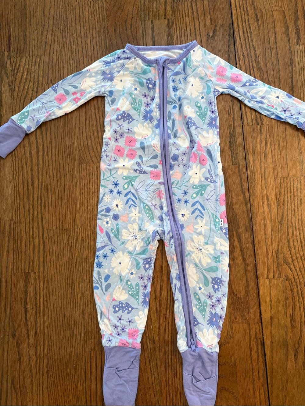 Little Sleepies Magical Meadow Zippy Pajamas Lavender Floral Footed One-Piece